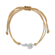 Sterling Silver Birth Flower Bolo Bracelet