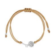 Sterling Silver Birth Flower Bolo Bracelet