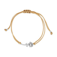 Sterling Silver Birth Flower Bolo Bracelet