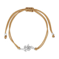 Sterling Silver Birth Flower Bolo Bracelet