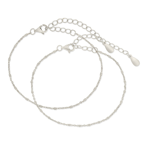 Sterling Silver Chloe Chain Bracelet Set of 2