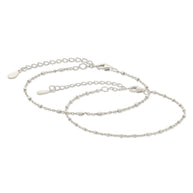 Sterling Silver Chloe Chain Bracelet Set of 2