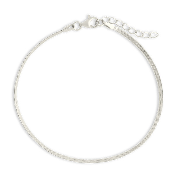 Sterling Silver Herringbone Chain Bracelet