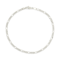 Sterling Silver Figaro Chain Bracelet