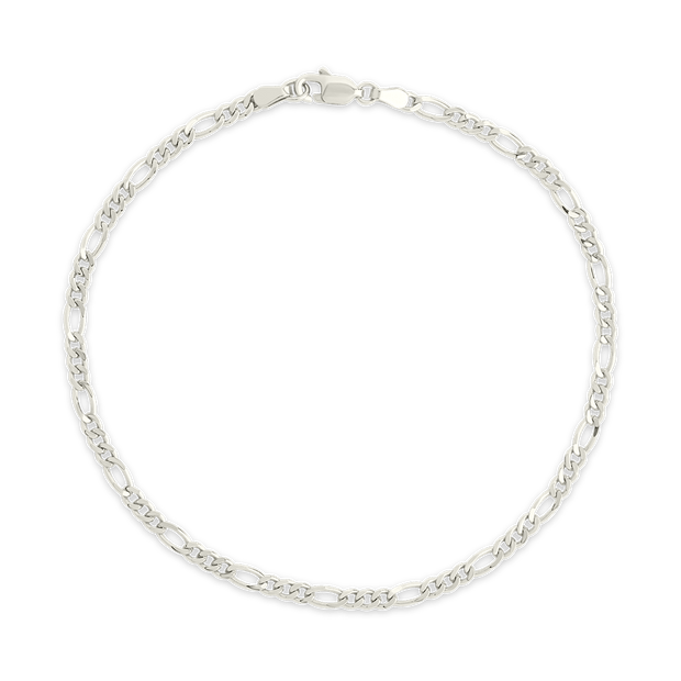 Sterling Silver Figaro Chain Bracelet