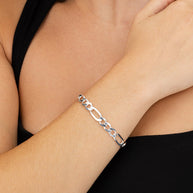 Dainty Sterling Silver Figarro Chain Bracelet