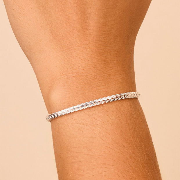 Sterling Silver Kira Wheat Chain Bracelet