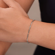 Sterling Silver Anne Dainty Figaro Chain Bracelet
