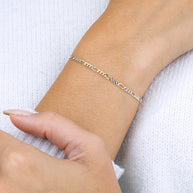 Sterling Silver Anne Dainty Figaro Chain Bracelet