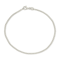 Sterling Silver Basia Dainty Beaded Chain Bracelet