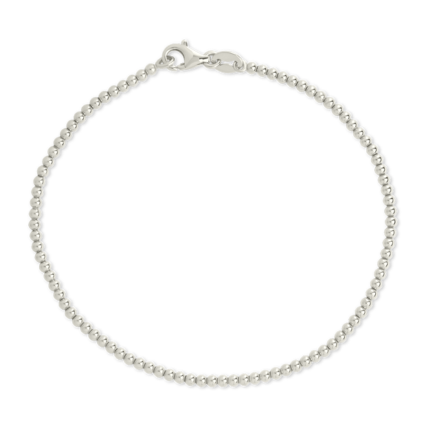Sterling Silver Basia Dainty Beaded Chain Bracelet