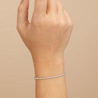 Sterling Silver Basia Dainty Beaded Chain Bracelet