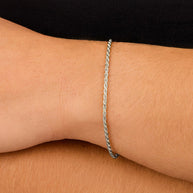 Sterling Silver Belen Dainty Rope Chain Bracelet