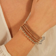Sterling Silver Beaded Stretch Bracelet Sets