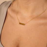 Sterling Silver Bar Initial Necklace