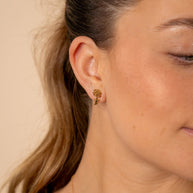 Sterling Silver Birth Flower Stud Earrings
