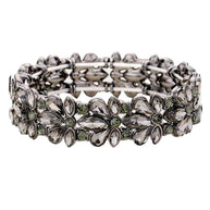 Floral Crystal Stretch Evening Bracelet