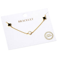Gold Dipped Triple Quatrefoil Link Bracelet