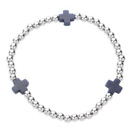Cross Pointed Stainless Steel Ball Beaded Stretch Bracelet