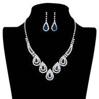 Teardrop Accented Rhinestone Necklace