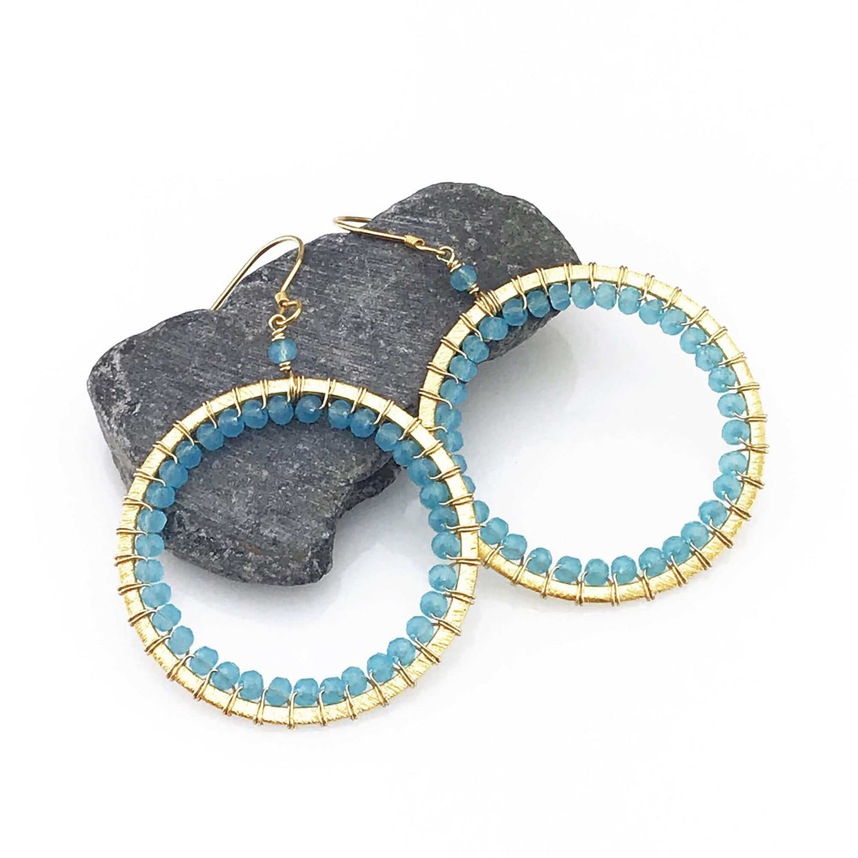 Black Spinel Halo Earrings