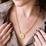 Bold CZ Zodiac Link Pendant Necklace