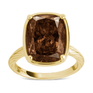 Sterling Silver Elongated Cushion Chocolate CZ Cocktail Ring