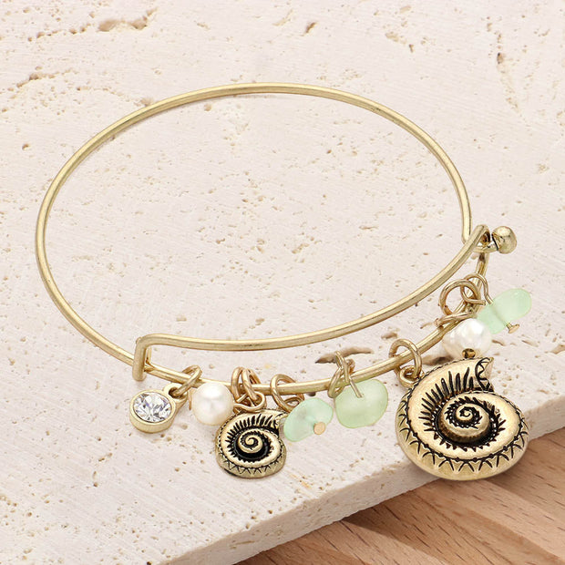 Shell Natural Stone Charm Hook Bracelet