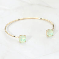 Faceted Round Stone Cluster Tip Cuff Bracelet