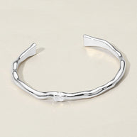 Sculptural Metal Organic Form Cuff Bracelet