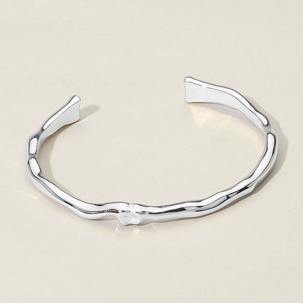 Sculptural Metal Organic Form Cuff Bracelet