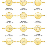 Sterling Silver CZ Constellation Disk Bolo Bracelet