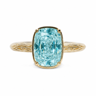 Sterling Silver Mini Aquamarine Elongated Cushion Ring