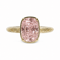 Sterling Silver Mini Pink Sapphire Cushion Ring