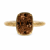 Sterling Silver Mini Chocolate Elongated Cushion Ring