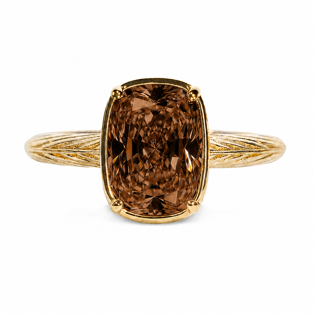 Sterling Silver Mini Chocolate Elongated Cushion Ring