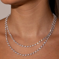 Brigid Staggered CZ Tennis Necklace