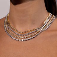 Helene Bezel CZ Tennis Necklace
