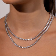 Helene Bezel CZ Tennis Necklace
