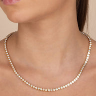 Helene Bezel CZ Tennis Necklace