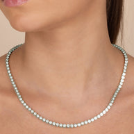 Helene Bezel CZ Tennis Necklace