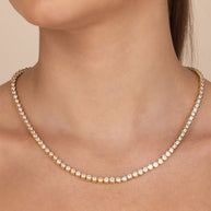 Helene Bezel CZ Tennis Necklace