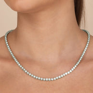 Helene Bezel CZ Tennis Necklace