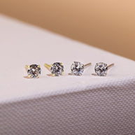 Sterling Silver 4mm CZ Stud Earrings