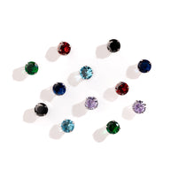 Sterling Silver 7mm Rainbow CZ Studs