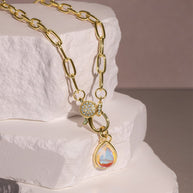 Tay Moonstone Charm & Chain Necklace