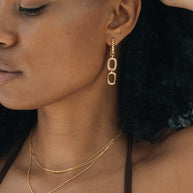 Andi Chain Link Drop Hoop Earrings