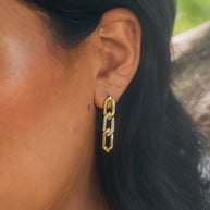 Kinslee Chain Drop Stud Earrings