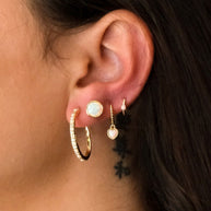 Meredith Braided Opal Heart Drop Hoop Earrings