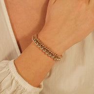 Sterling Silver Beaded Stretch Bracelet Sets